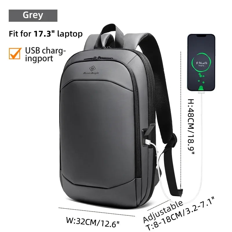 HcanKcan Fashion Men's Backpack Lightweight Expandable Backpack for Men 17.3 Inch Laptop Travel Daypack with USB Port School Bag - Luvia