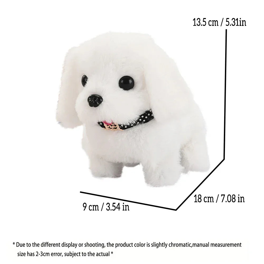 Pet Companion Battery Operated Toy Plush puppy pet electronic interactive toy walking barking wagging tail Simulation puppy - Luvia