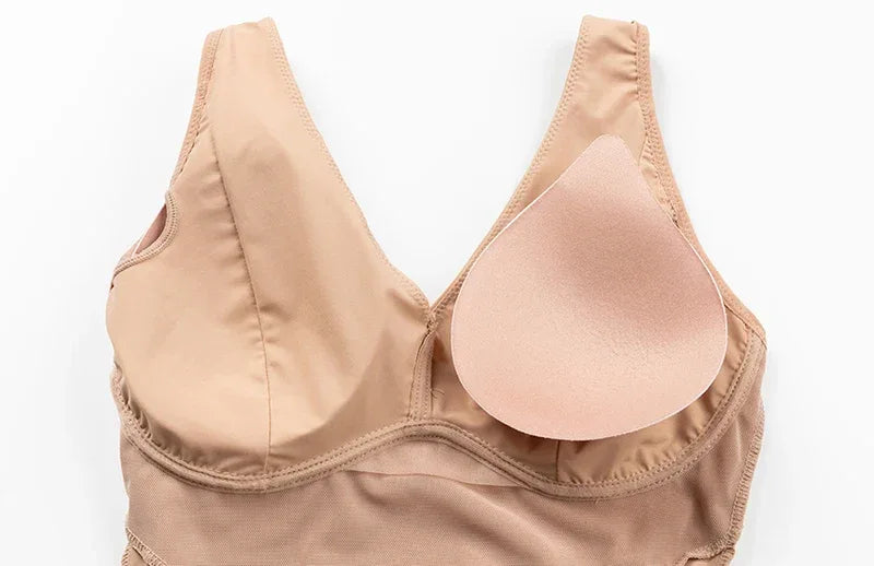 Shapewear Bodysuit Thong Body Shaper for Women Waist Trainer Corset Deep V Neck Slimming Underwear Built-in Bra Camisoles Tops - Luvia