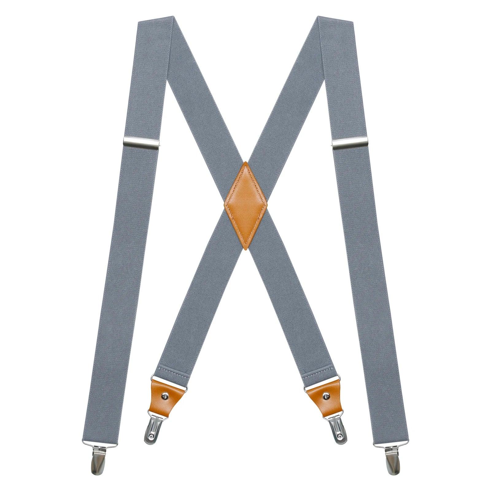 Suspenders for MTuxedo en Mens Suspenders X-Back 1.4"Adjustable Elastic Suspender Braces Strong for Work Trousers Wedding - Luvia