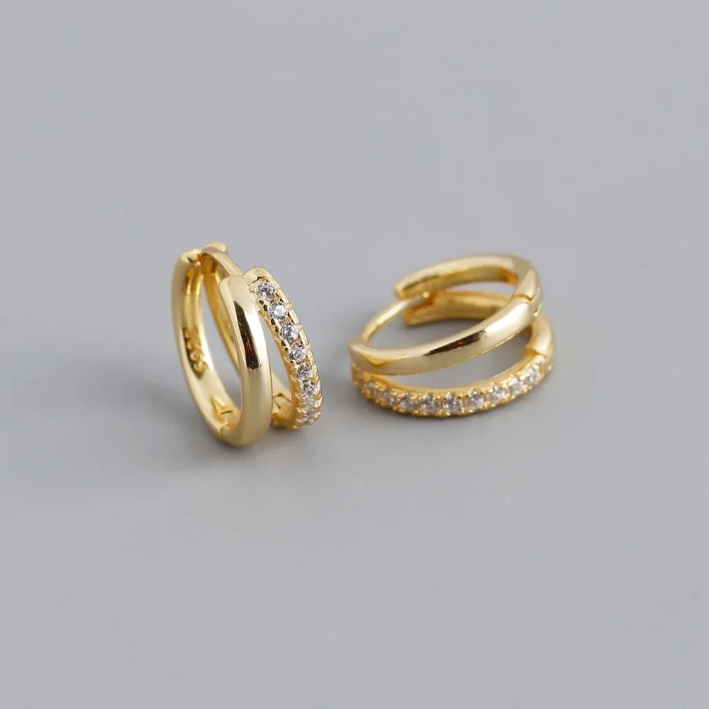 Fashion Stainless Steel Zircon Star Hoops Earrings For Women Vintage Crystal Zirconia Circle Earrings Punk Unisex Rock Jewelry - Luvia