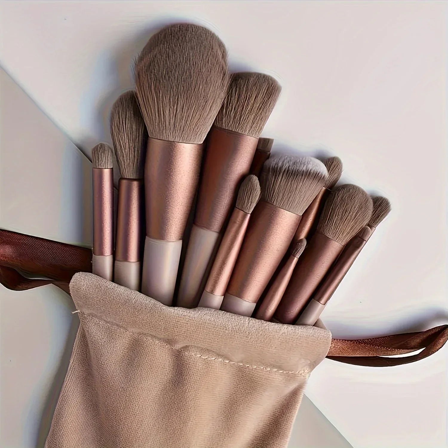 13PCS Valentine Luxury Brush Set-Vegan Cruelty-Free Makeup Brushes w/Travel Pouch | Hypoallergenic Gift for Her/Wife/Girlfriend - Luvia