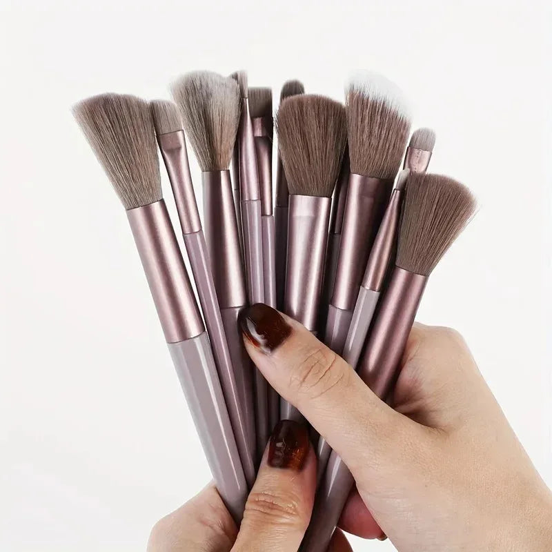 13PCS Valentine Luxury Brush Set-Vegan Cruelty-Free Makeup Brushes w/Travel Pouch | Hypoallergenic Gift for Her/Wife/Girlfriend - Luvia