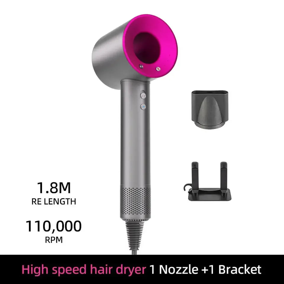 2025 Professional Leafless Hair Dryer Negative Ion Attachment Negative Ion Salon Tool Home Travel Portable Electric Hair Dryer - Luvia