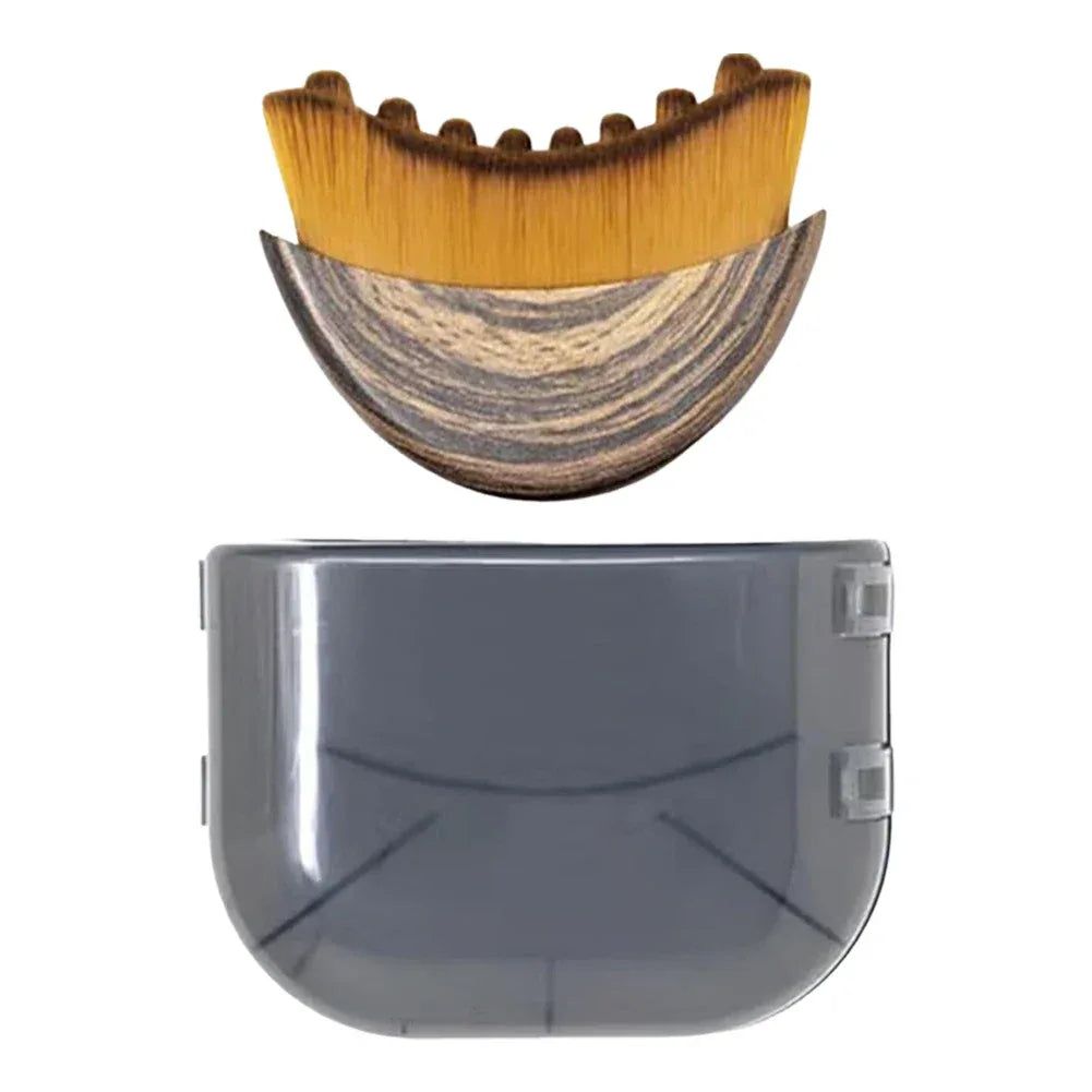 Portable Dry Facial Brush Soft Bristles Contoured Lymphatic Massage Tool Face Sculpting Device Home Spa Gentle Exfoliation Brush - Luvia