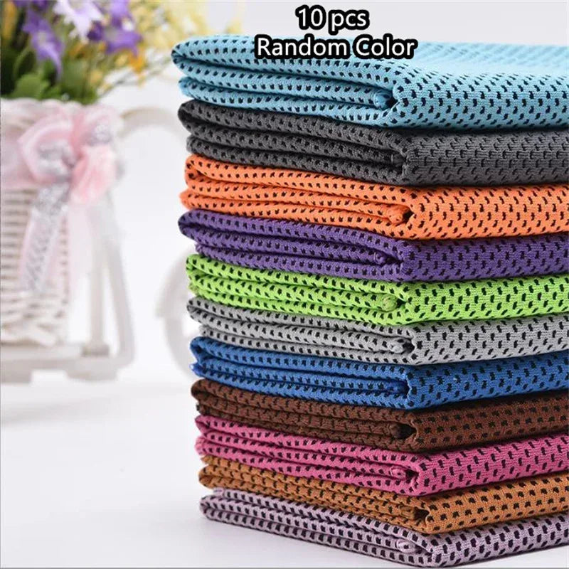 1-10pcs Cooling Towel Instant Relief Microfiber Cool Towels Chilling Neck Wrap Ice Cold Rags Sports Fitness Camping Hiking - Luvia