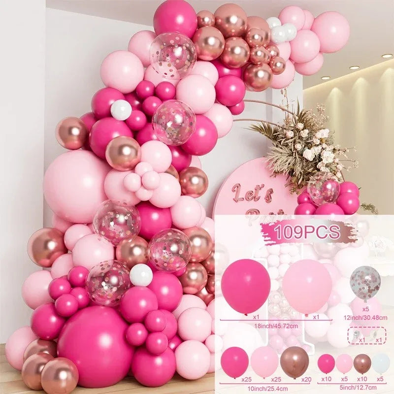 Blush Retro Pink Ivory White Balloons Garland Arch Kit for Birthday Party Wedding Baby Shower Decorations Party Supplies - Luvia