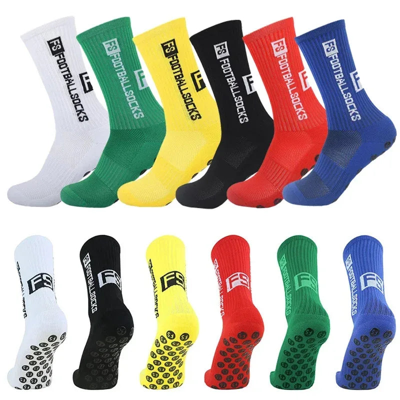 3 Pairs FS Non-slip Football Socks Men Women Sports Anti-Slip Soccer Stockings Silicone Bottom Breathable Outdoor Soccer Socks - Luvia