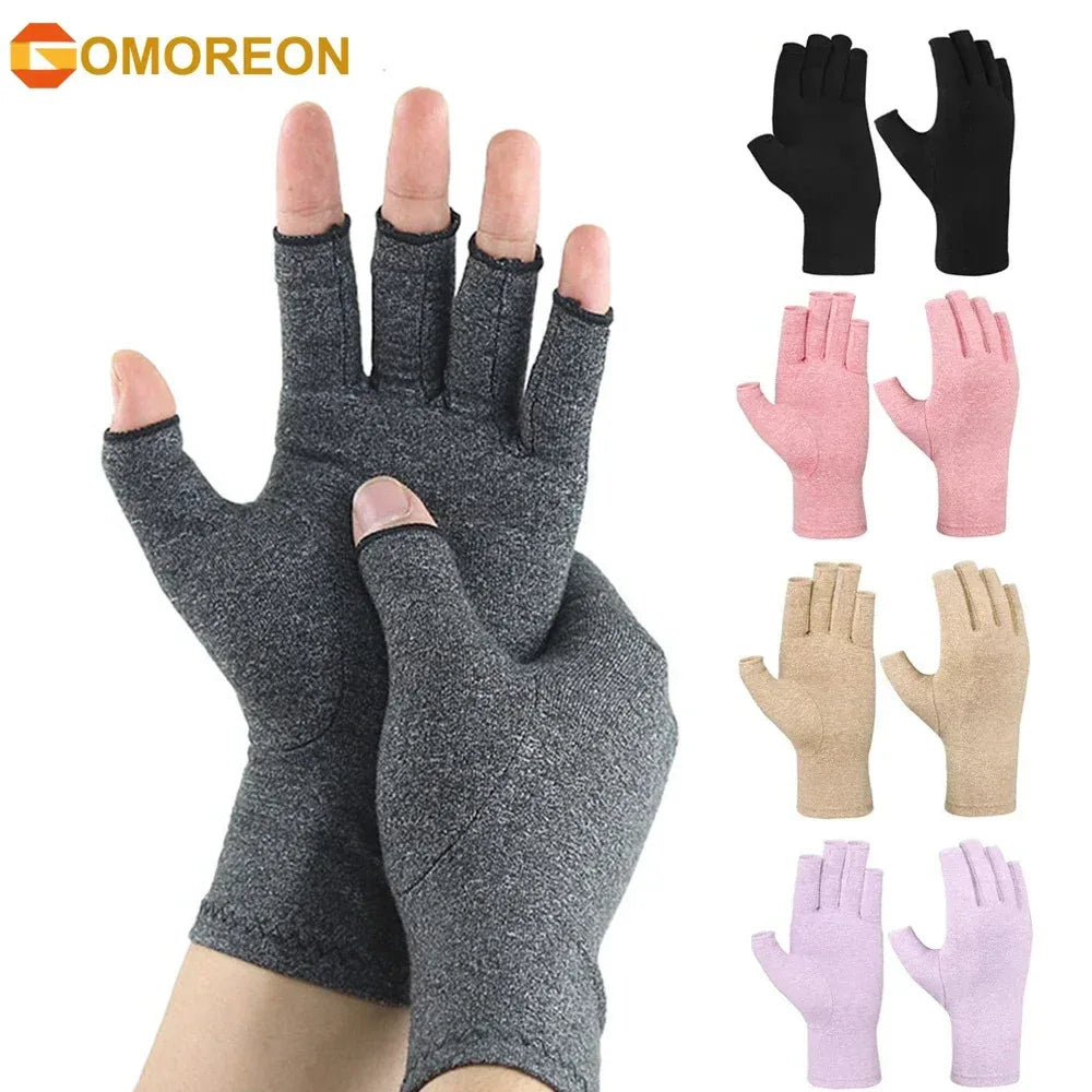 GOMOREON 1Pair Arthritis Gloves Women Men, Carpal Tunnel, Rheumatiod, Tendonitis, Fingerless Hand Thumb Compression Gloves - Luvia