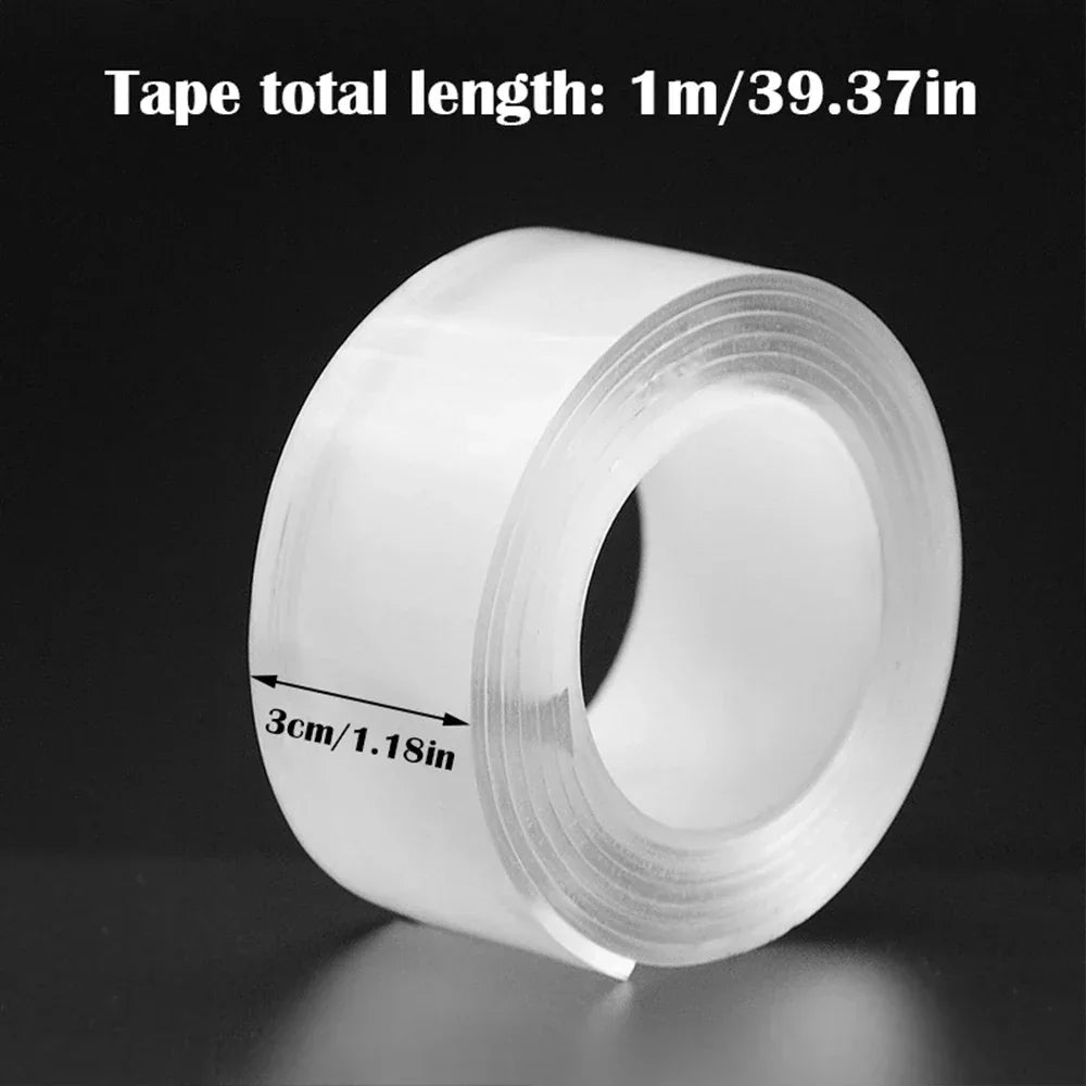 1pc Strong Double-sided Tape, Can Be Cleaned And Reused. Transparent Double-sided Tape Use for Kitchen, Bathroom, Office - Luvia