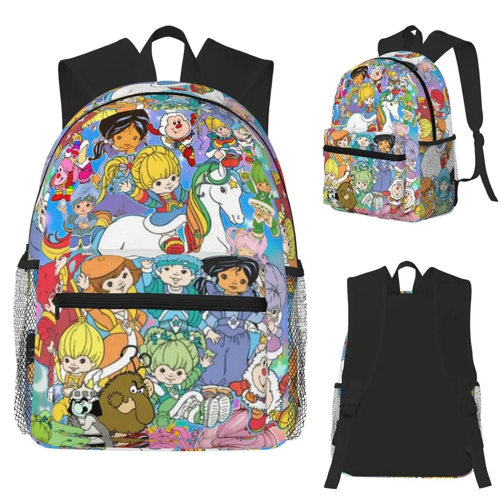 Cartoon Cute Rainbow Brite Student Backpack School Bag Hiking Travel Daypack for Boys Girls Fashion Bookbag Shoulder Bags - Luvia