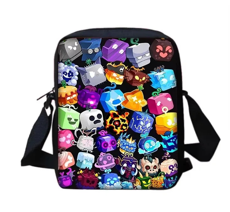 Child School Cartoon Blox Fruits Backpack With Shoulder Bag Pencil Bags School Bags for Boys Girls Best Gift