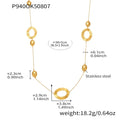 316 Stainless Steel Gold-Plated Long Necklace for Women 103cm Golden Chain Oval Pendant Layering Necklaces Luxury Jewelry - Luvia