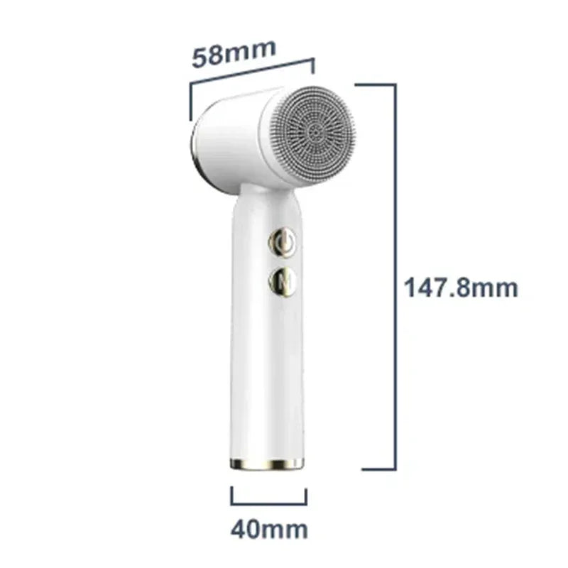 Portable 6-in-1 silicone electric Cleansing brush Facial pore cleaning and exfoliating waterproof Sonic cleansing brush - Luvia