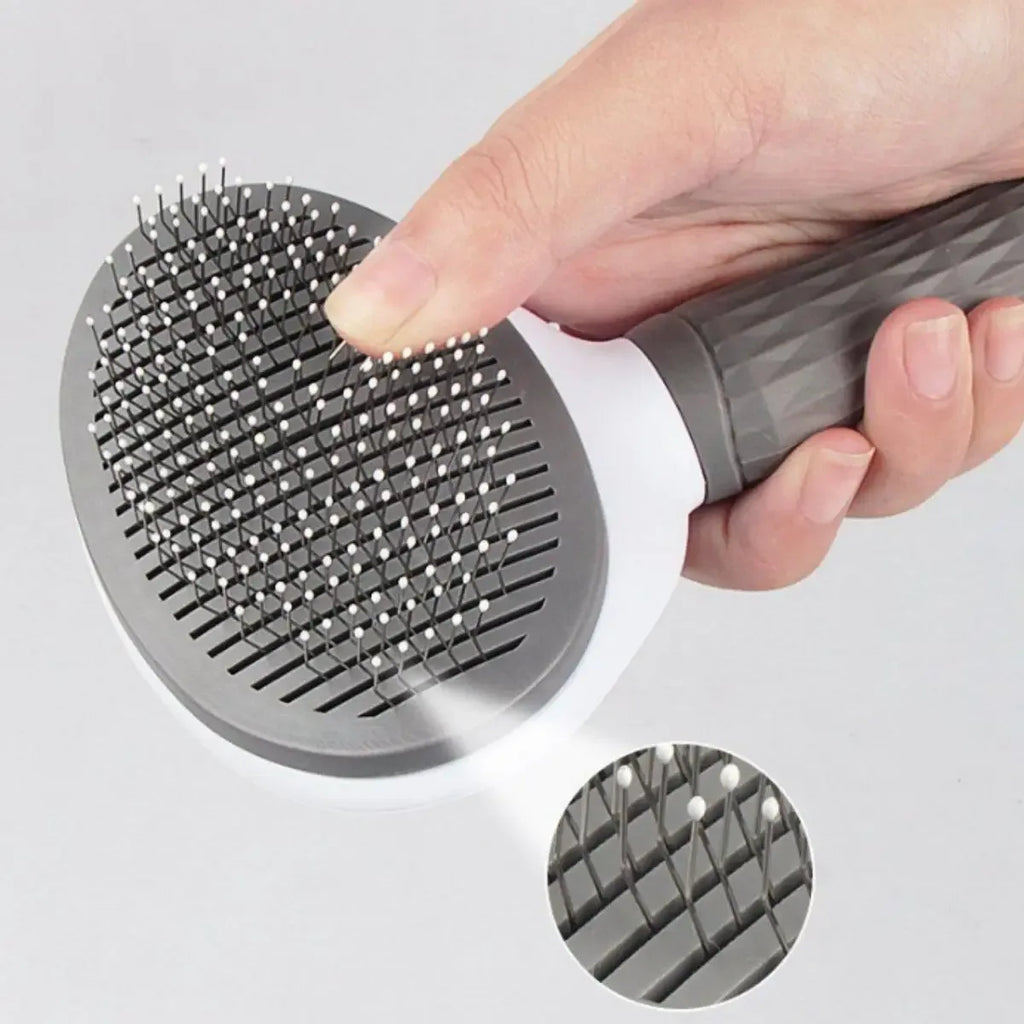 Self Cleaning Slicker Brush Dog Cat Bunny Pet Grooming Shedding Brush - Easy to Remove Loose Undercoat Pet Massaging Tool - Luvia