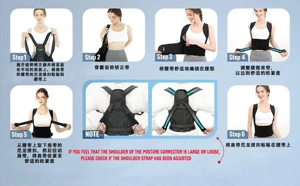 Posture Corrector for Men&Women,Shoulder Straightener Upper&Lower Back Brace Adjustable Support Waist Back Pain Relief - Luvia