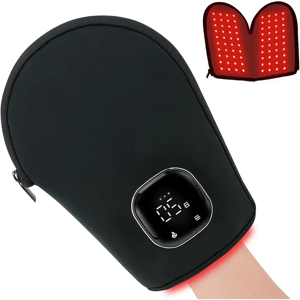 Red Light Therapy for Hand Pain Relief with 660nm Red & 850nm Infrared Light,Rechargeable LED Near Infrared Light Therapy Glove - Luvia