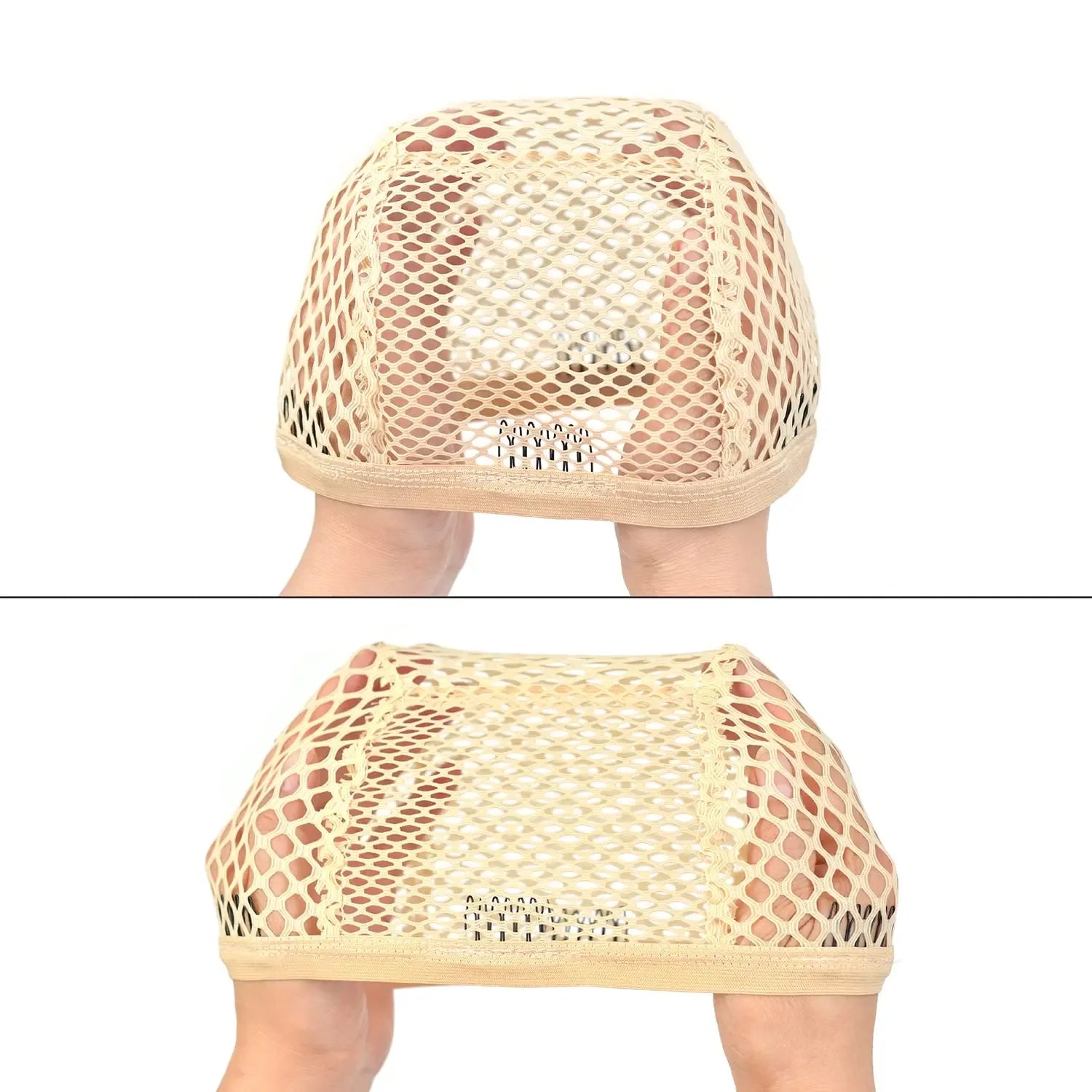 Wig Cap Black Stretchable Crochet Wig Cap with 4 Hair Clips Mesh Braided Wig Cap for Making Wig - Luvia