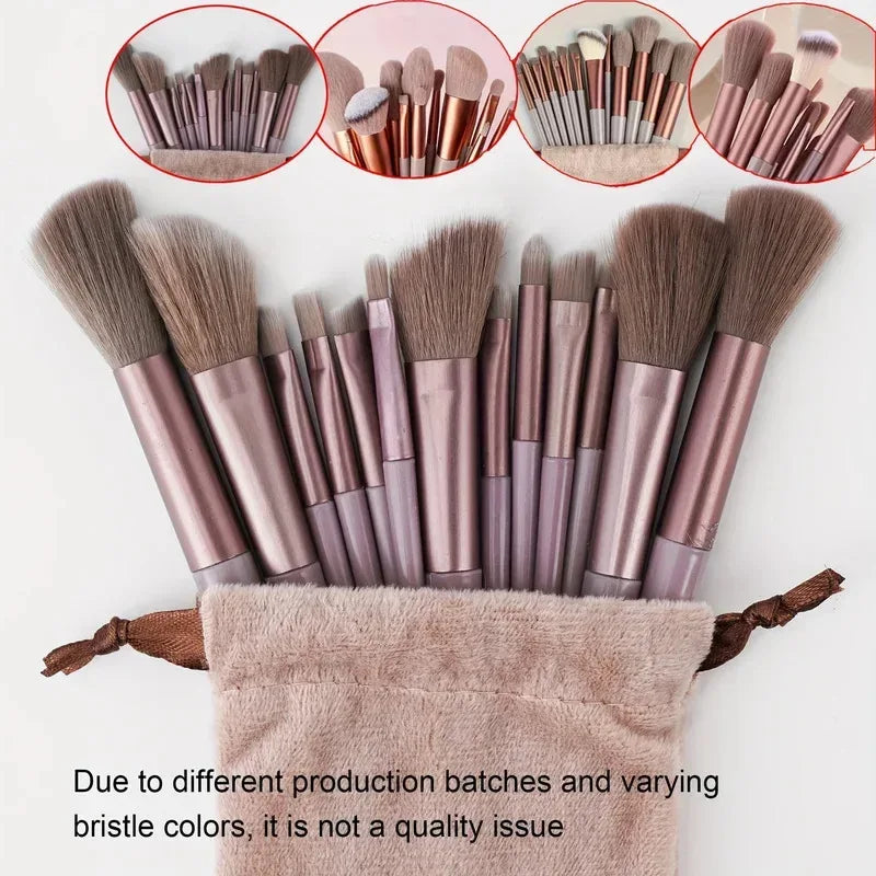 13PCS Valentine Luxury Brush Set-Vegan Cruelty-Free Makeup Brushes w/Travel Pouch | Hypoallergenic Gift for Her/Wife/Girlfriend - Luvia