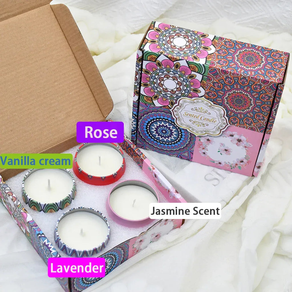 1Pack Scented Candle set gift fragrance candle jar smokeless romantic incense aromatherapy candle stonedried soy wax - Luvia