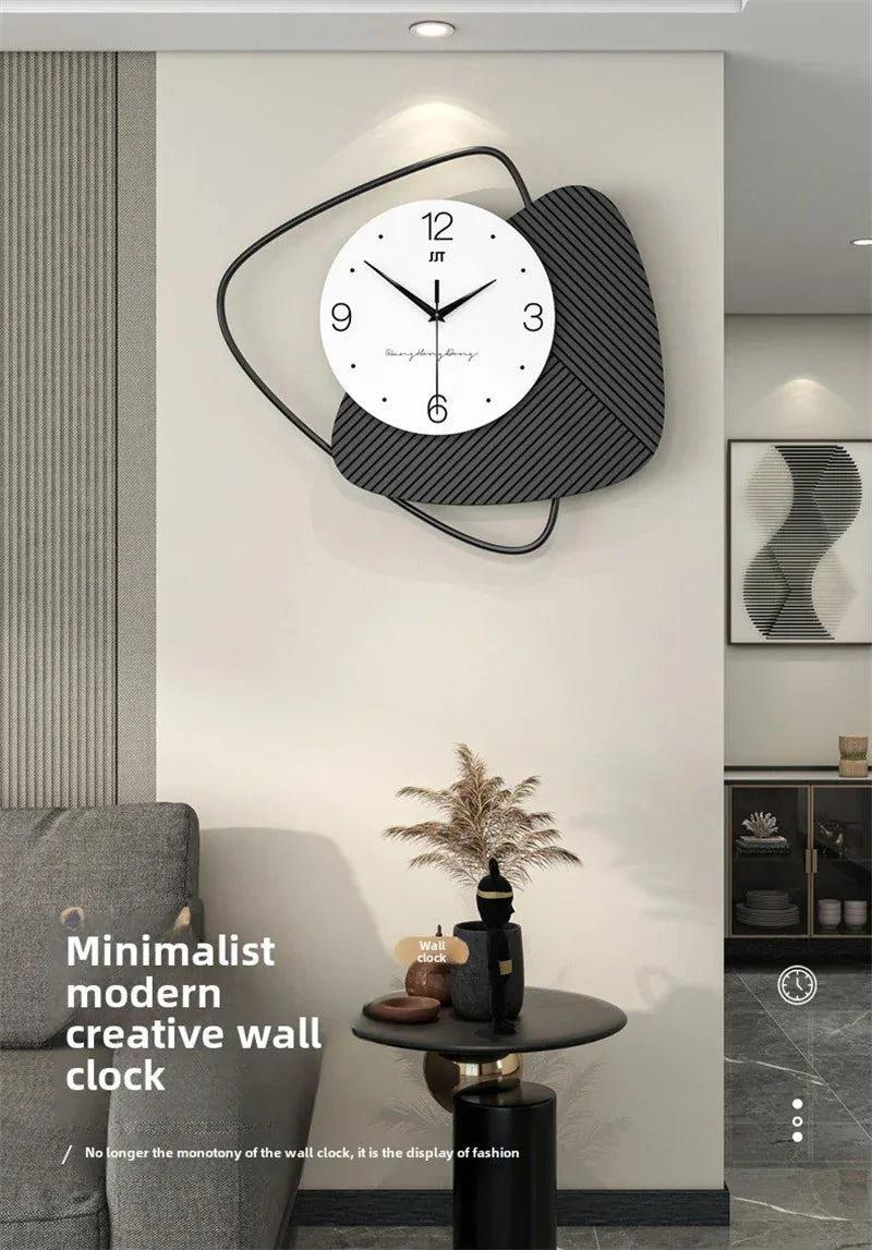 Modern Minimalist Silent Wall Clock High-End Decor for Living Room Home Dining Room Creative Artistic Timepiece - Luvia