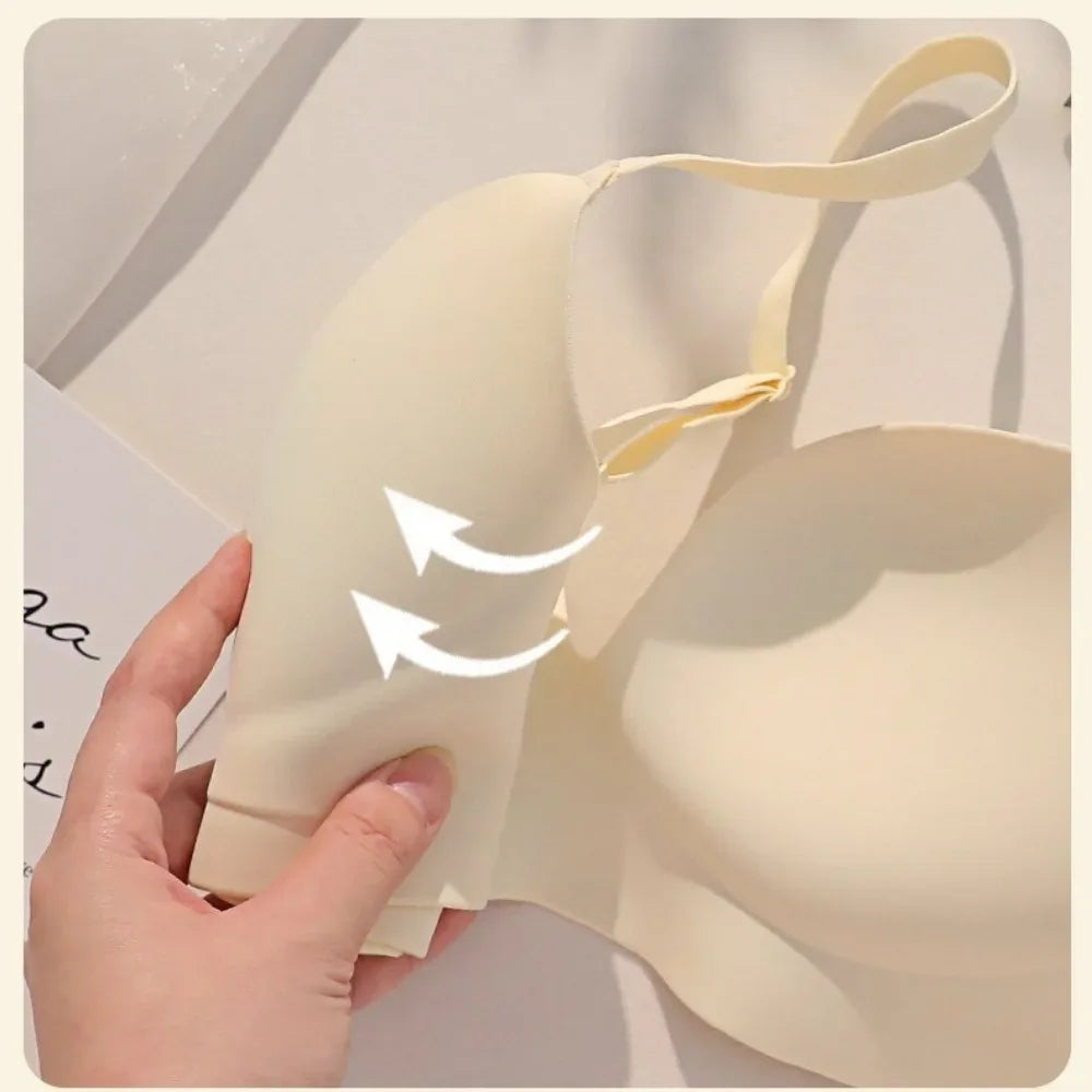 Seamless Bra for Women Gathered Lingerie Solid Small Breast Wireless Push Up Bra Thickened Comfortable Lingerie Lenceria - Luvia