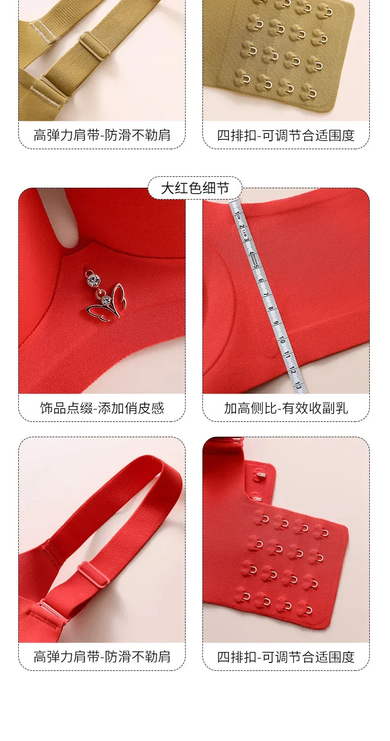 Seamless Bra for Women Plus Size Wireless Brassiere Lightly Lined Full Coverage Bra C D E Cup Sexy Bra Solid Padded Basic Femme - Luvia