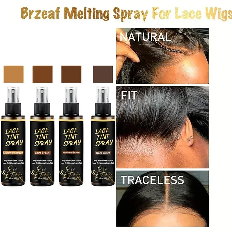 100ml Lace Melting Spray And Lace tint spray For Lace Wigs,Glueless,Natural Finishing Hold Dyed wig care spray for Women & Men - Luvia