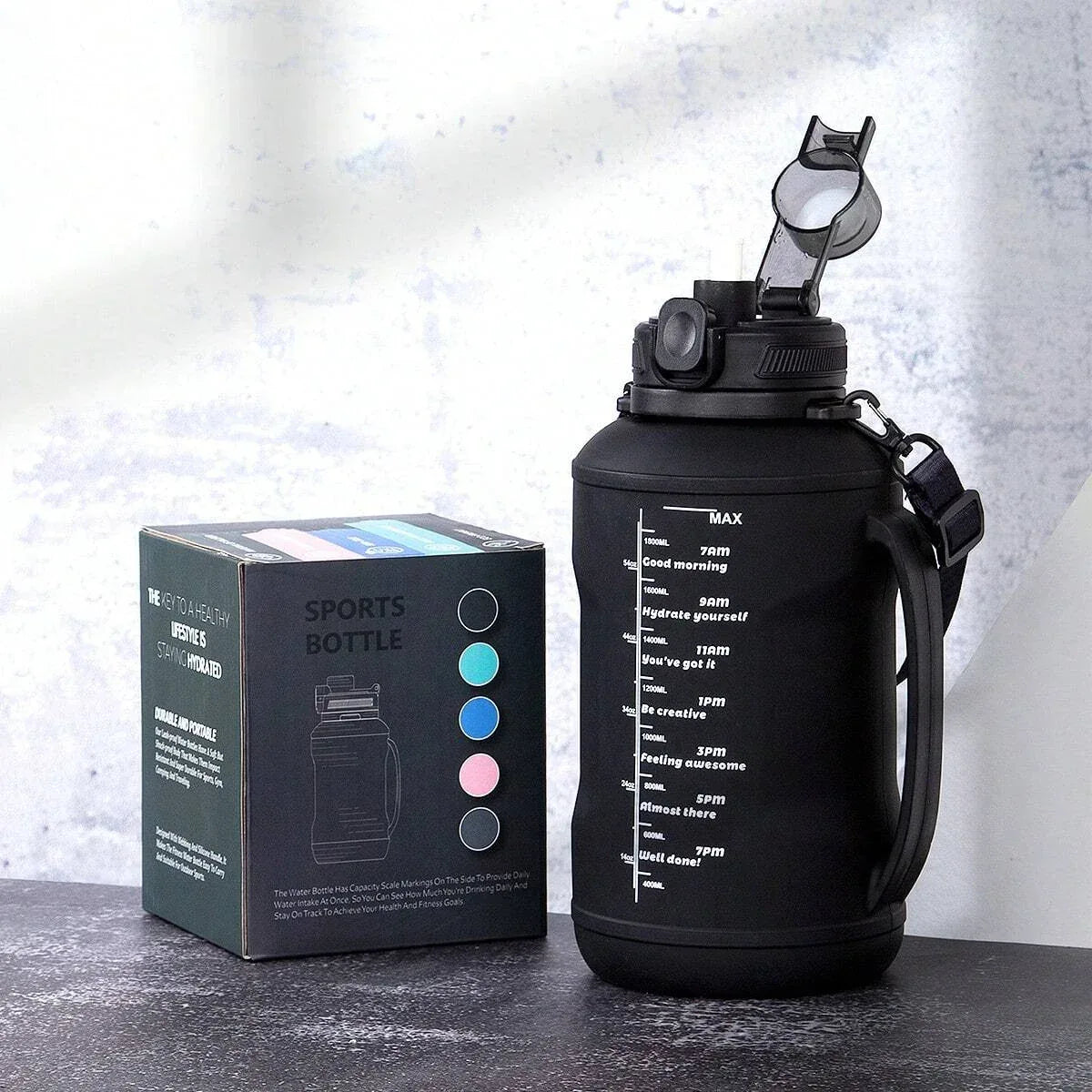 2L/64oz Silicone Water Bottles Collapsible Travel Water Bottle Roll Up Foldable Water Bottles With Straws Travel Camping Hiking - Luvia