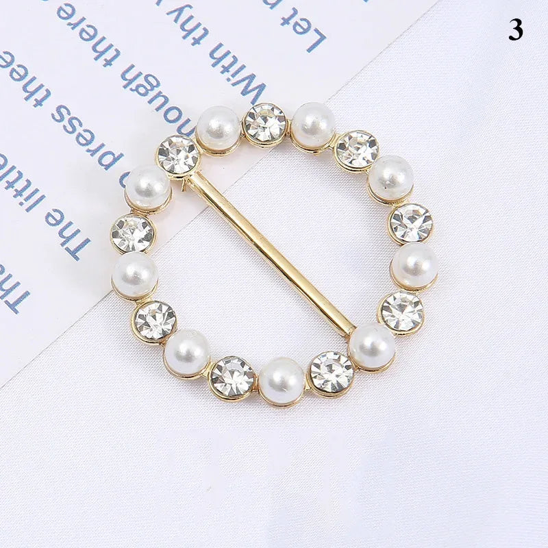 Silk Scarf Ring Clip T-Shirt Corner Hem Tie Brooch Women Scarves Clasp Waist Buckle Fashion Metal Ring for Shirts Clothing Decor - Luvia