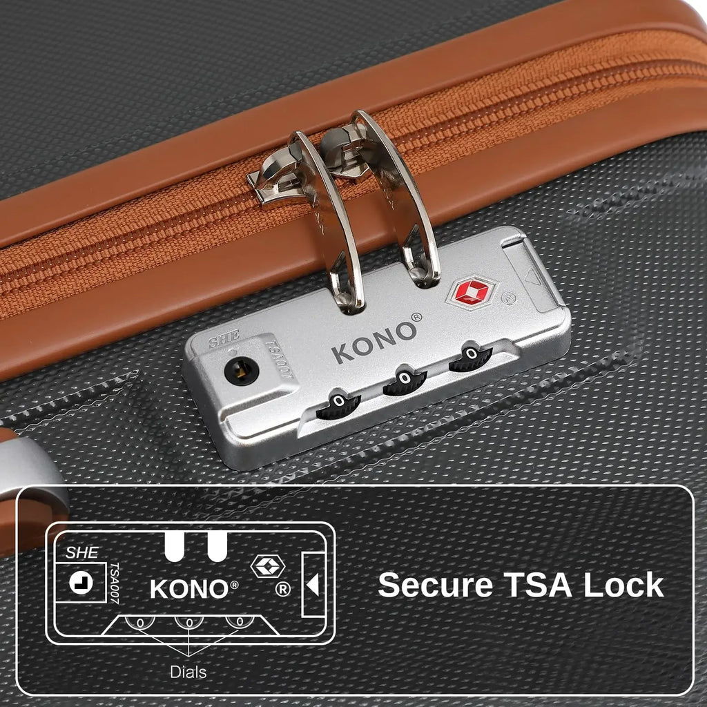 KONO 6-piece beauty case, cosmetics case, hand luggage and toilet bag travel bag and luggage set - Luvia