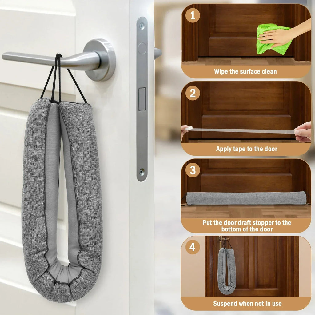 1/2Pcs Under Door Draft Stopper 92cm Heavy Triangular Duty Door Draft Blocker with Hanging Loops for Under Door Noise Blocker - Luvia