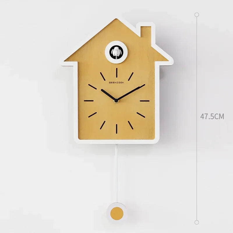 Minimalist Cuckoo Clock Modern Silent Electronic Clock for Living Room Garden Wall Room Decoration Home Decor Items - Luvia