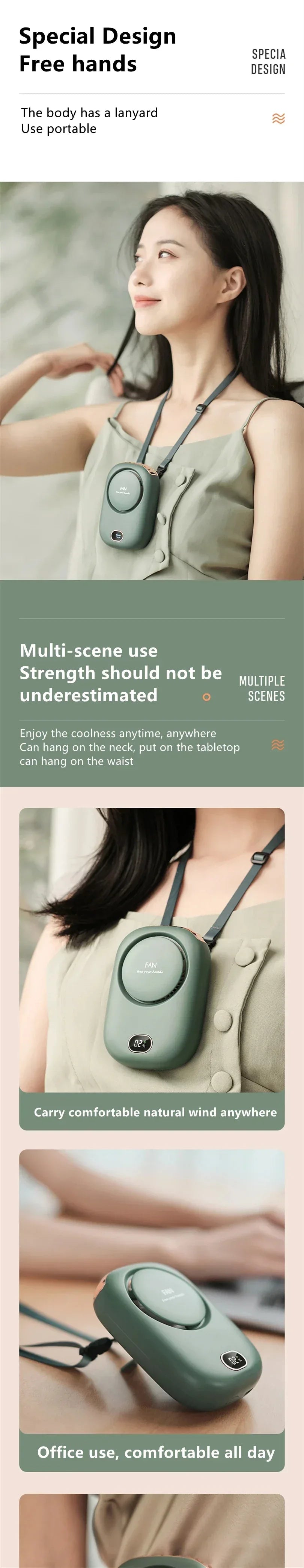 New Mini Portable Fan Portable Rechargeable Bladeless Turbo Ultra Quiet Student Hand Held Fan Outdoor Sports Travel - Luvia