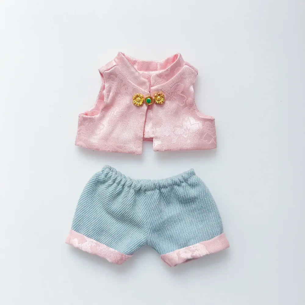 Only Clothes for Labubu15/17cm Doll Clothes Elegance Ancient Style Tang Suit Cute New Year Clothes Chinese Style Suit Party Gift - Luvia