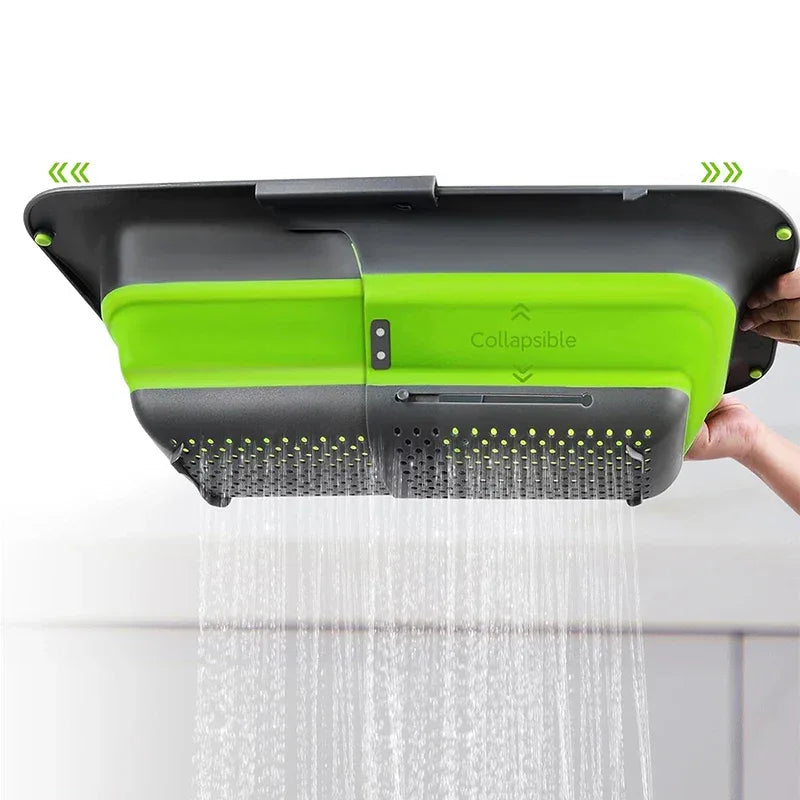 7QT Collapsible Colander Strainer Expandable Over the Sink Colander Foldable Large Colander Basket to Wash Vegetable Fruit YY128 - Luvia