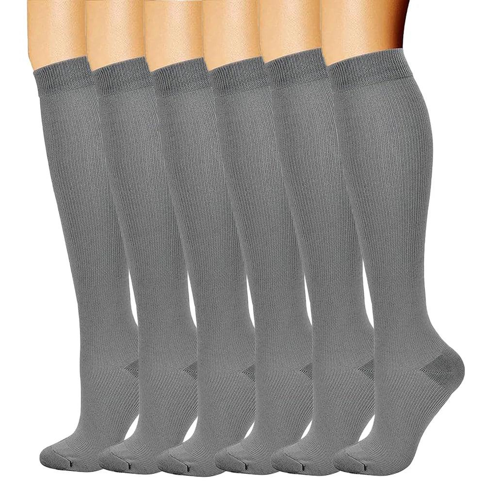 3 Pairs Compression Socks for Women Circulation15-20 mmHg is Best Support for Athletic Running Cycling Gym Travel Sports Workout - Luvia