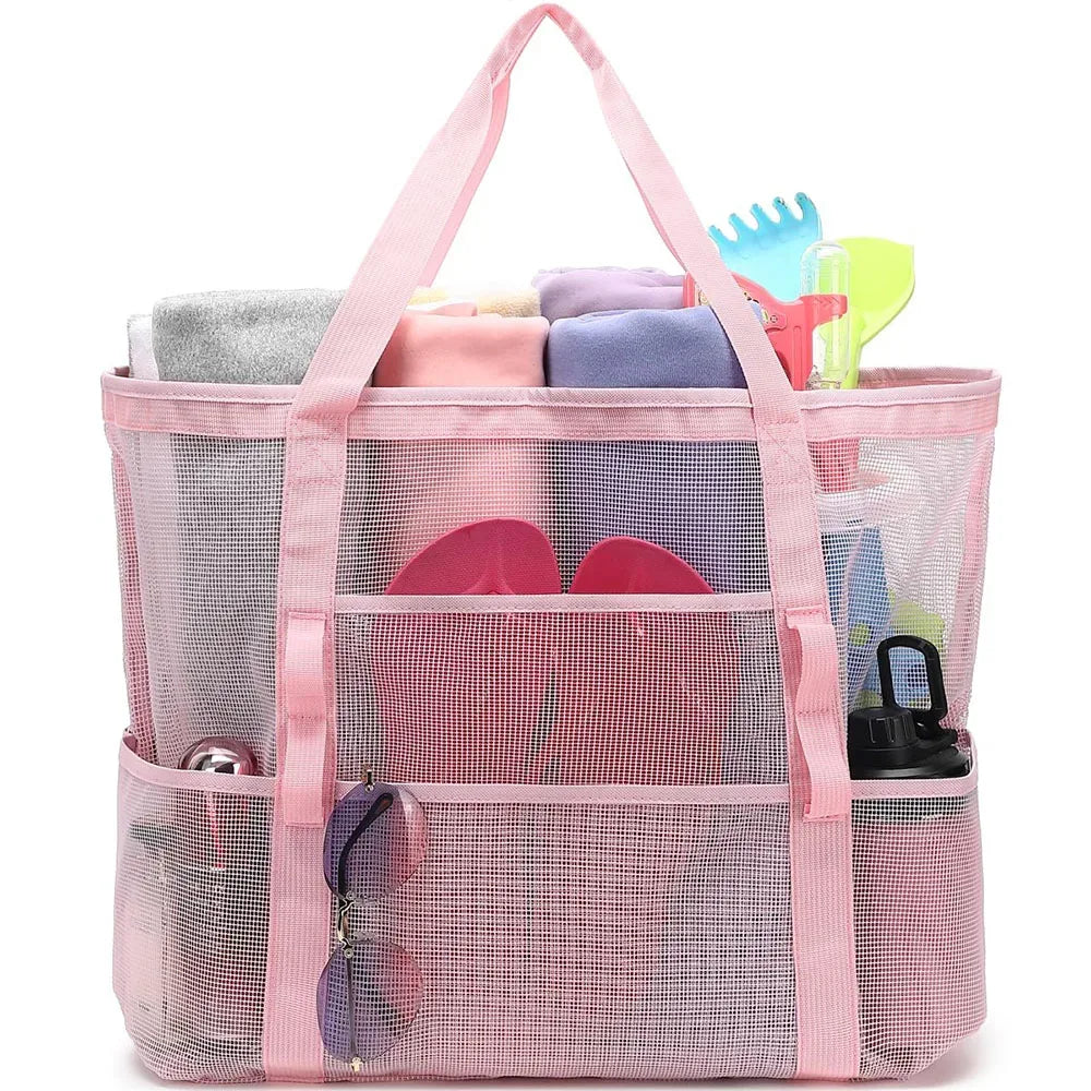 Mesh Beach Bag Waterproof Sandproof - Large Tote Pool Bag for Women Vacation Essentials Beach Accessories - Luvia
