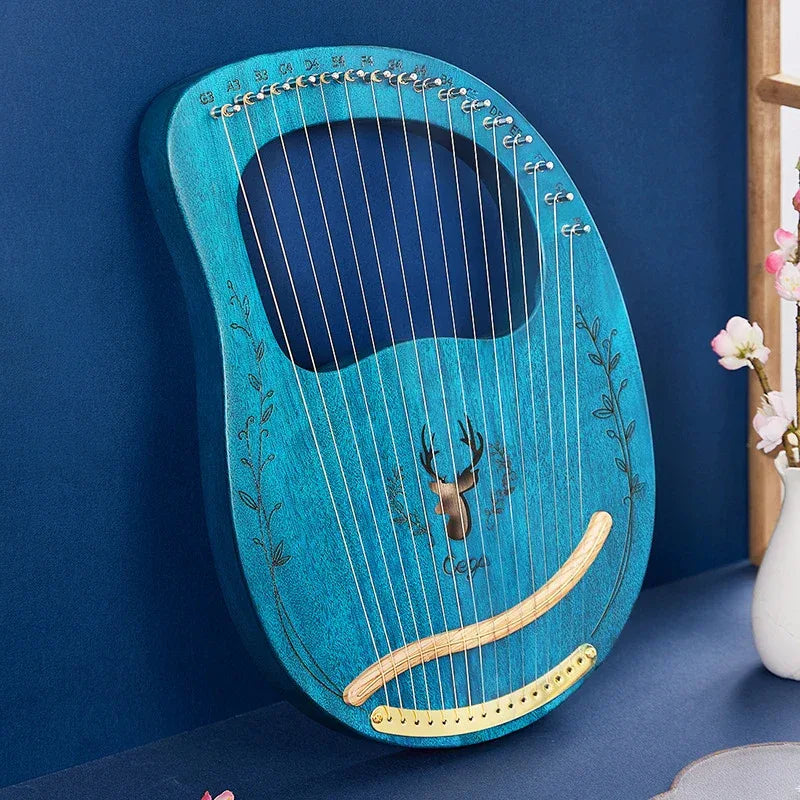 Lyre Harp 16 19 Strings Mahogany Wood Harp Piano 19 Strings Stringed Musical Instrument With Tuning Wrench Spare Strings - Luvia