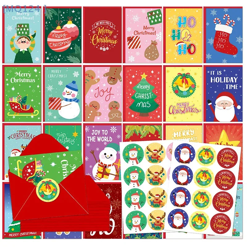 Christmas Cards With Envelopes And Card Organizer(Pack Of 24) Holiday Greeting Cards And Envelopes Christmas Gift Cards - Luvia