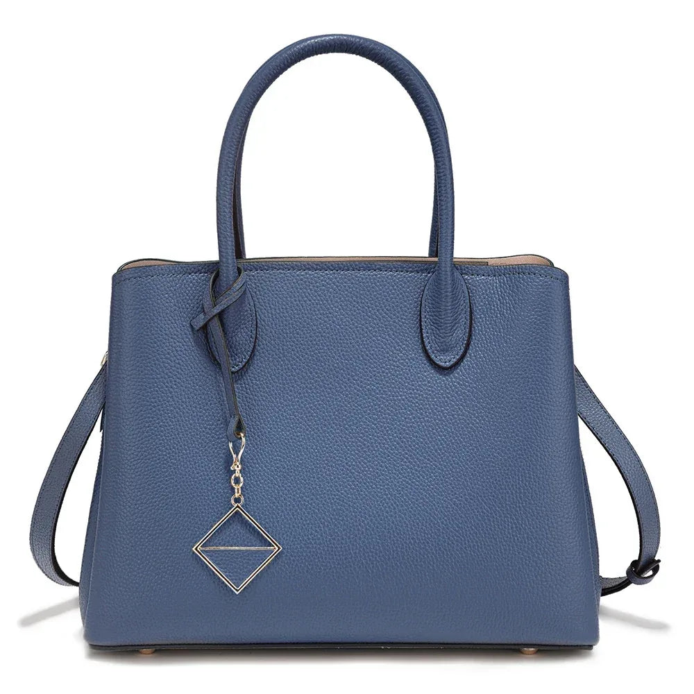 Zency Women's Genuine Leather Large Shopper Bag Designer Shoulder Bags Handbag Bucket Crossbody 2025 leather Top Handles Bags - Luvia