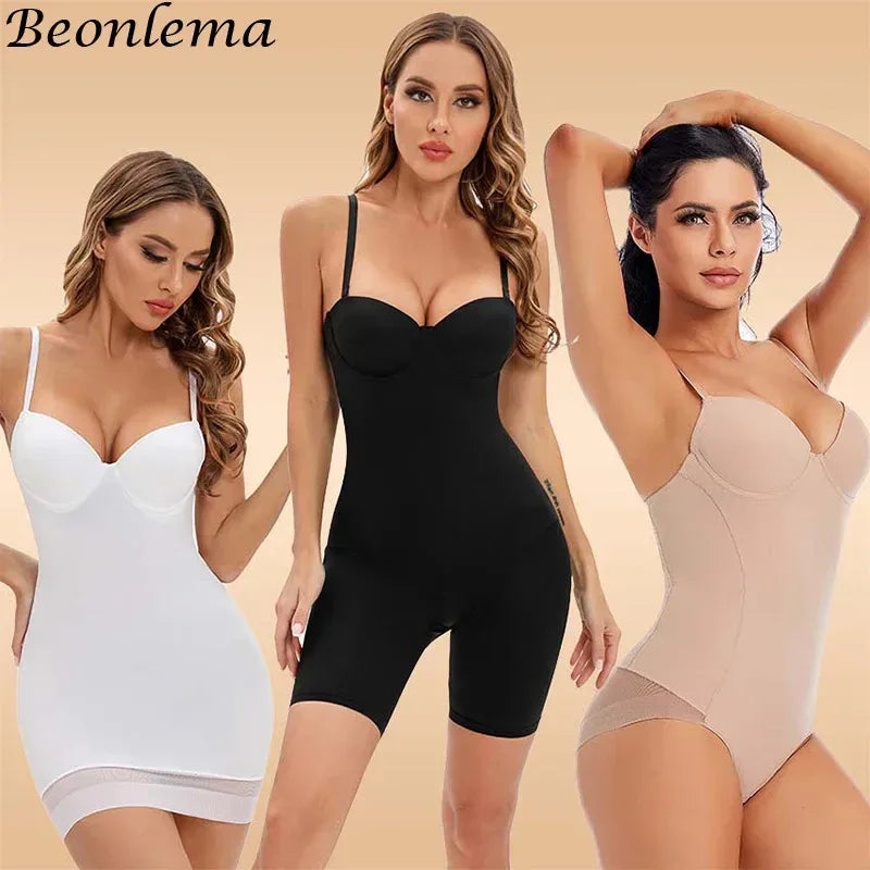 Bodysuit Women Shapewear Body Shaper With Cup Compression Bodies Belly Sheath Waist Trainer Reductive Slimming Underwear - Luvia