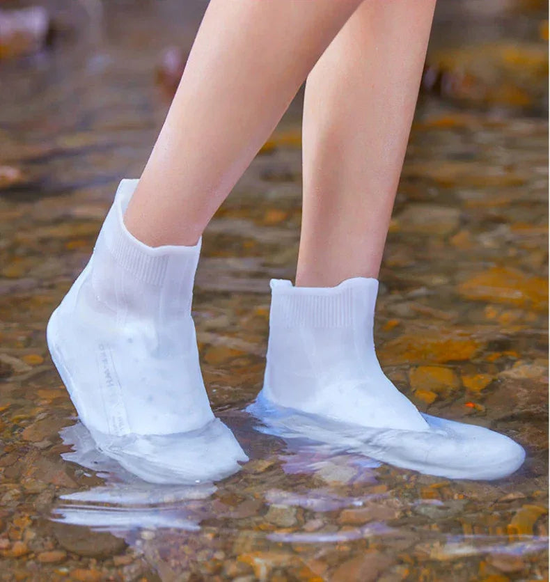 Reusable Rain Boots Waterproof Rain Shoes Covers Non Slip Silicone Overshoes Unisex Rubber Water Resistant Shoe Covers Rainy Day - Luvia