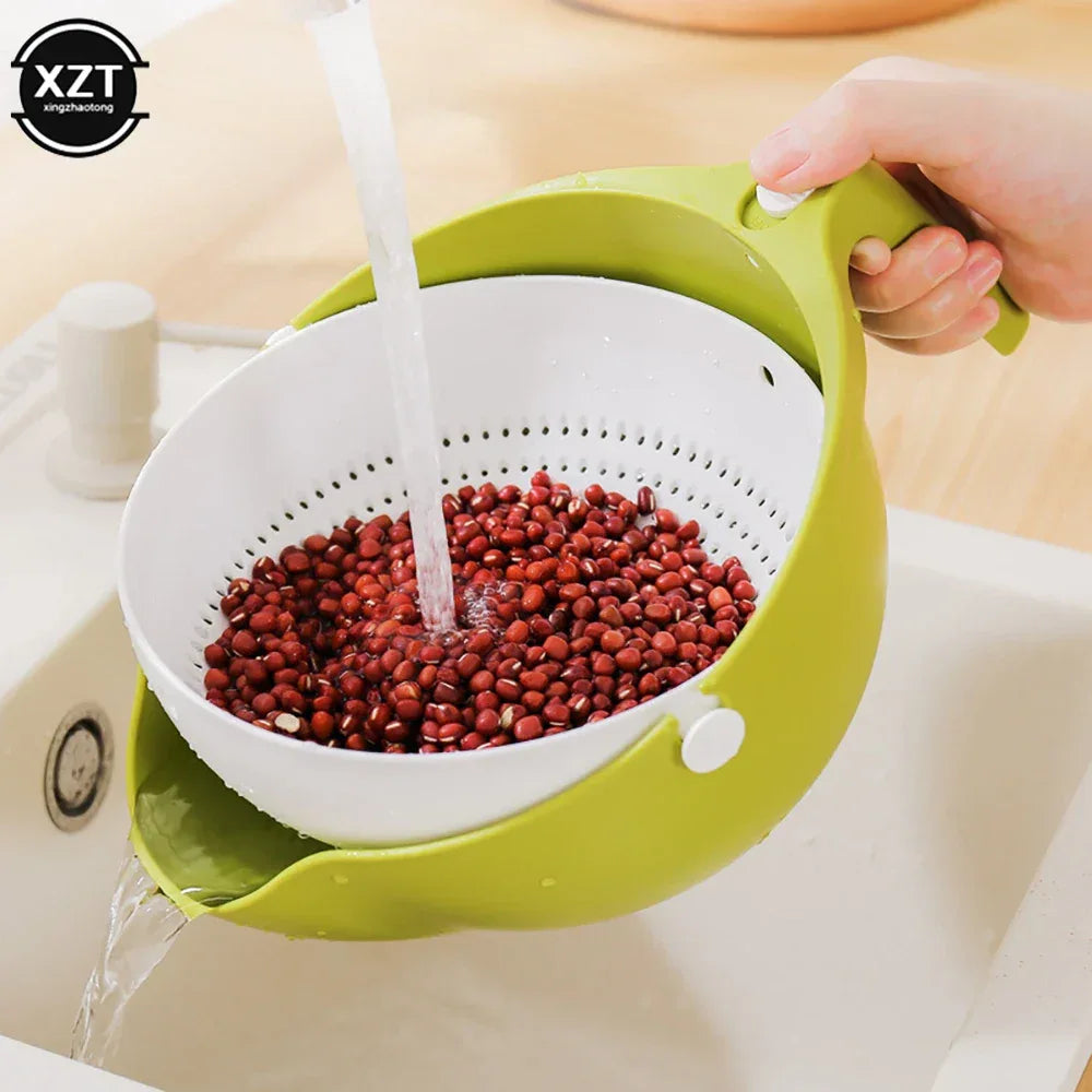 Double Drain Basket Bowl Rice Washing Kitchen Sink Strainer Noodles Vegetables Fruit Kitchen Gadget Colander Kitchen Strainers - Luvia