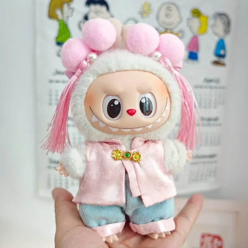 Only Clothes for Labubu15/17cm Doll Clothes Elegance Ancient Style Tang Suit Cute New Year Clothes Chinese Style Suit Party Gift - Luvia