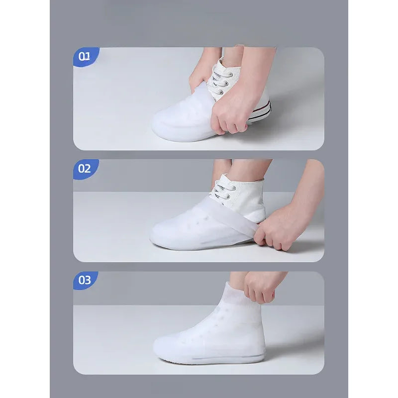 Reusable Rain Boots Waterproof Rain Shoes Covers Non Slip Silicone Overshoes Unisex Rubber Water Resistant Shoe Covers Rainy Day - Luvia