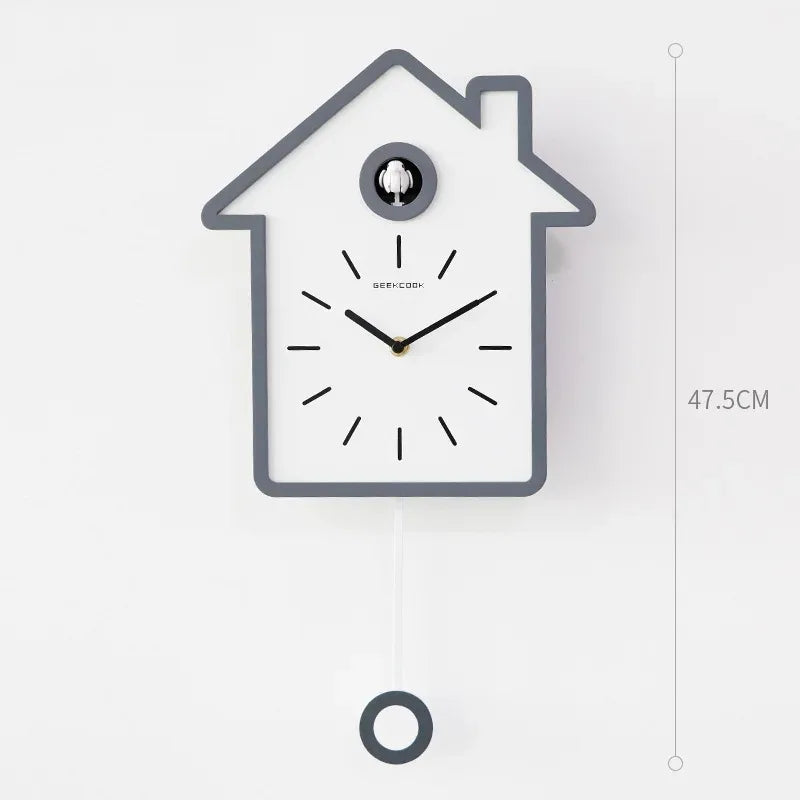 Minimalist Cuckoo Clock Modern Silent Electronic Clock for Living Room Garden Wall Room Decoration Home Decor Items - Luvia