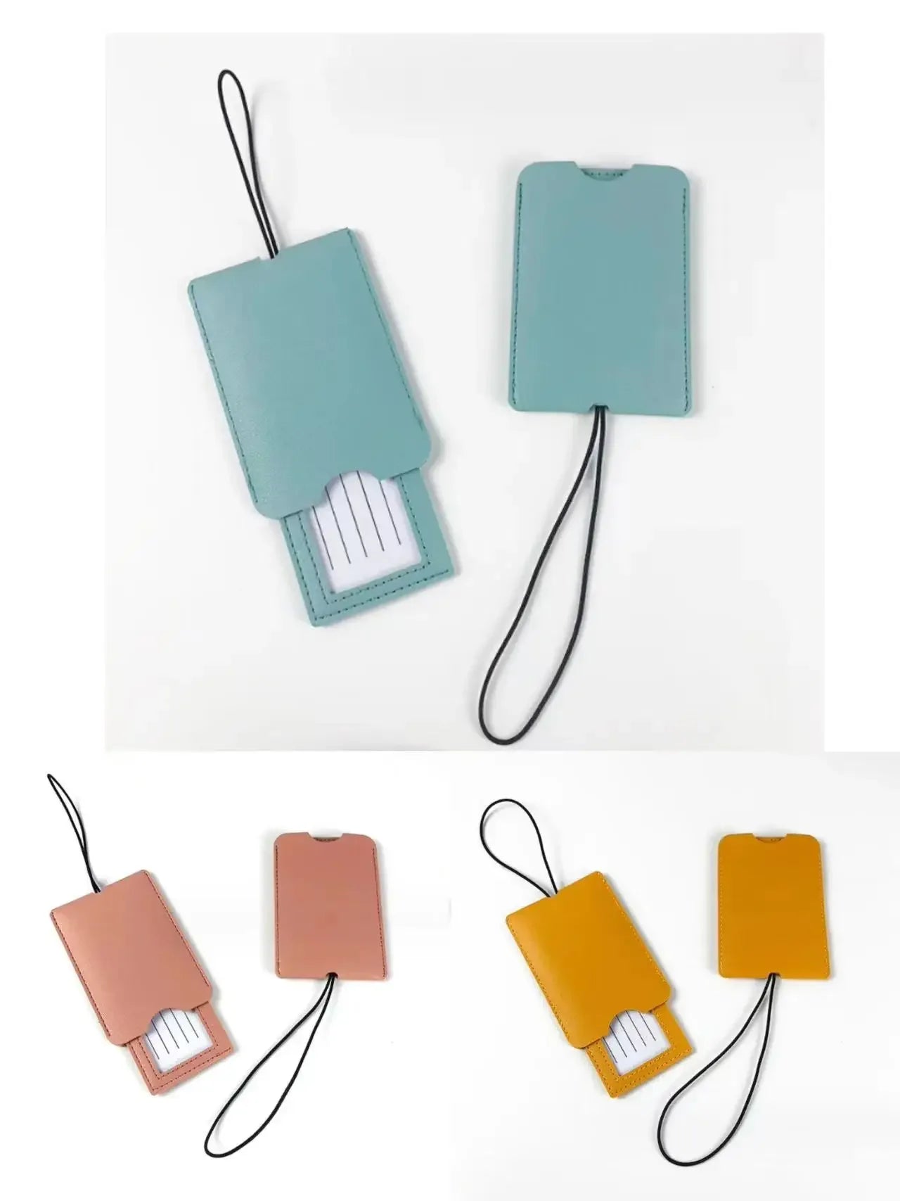 Pu Leather Luggage Tags Women Man Suitcase Bag Bag Tags for Luggage Name ID Address Holder Baggage Label Travel Accessories - Luvia