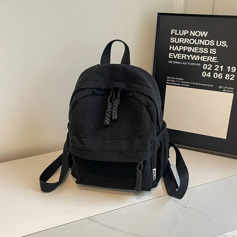 Shoulder Bag for Women Backpack Fashion Corduroy Student Backpack Travel Backpack Cute Backpacks Back To School Bags Mochila Sac - Luvia