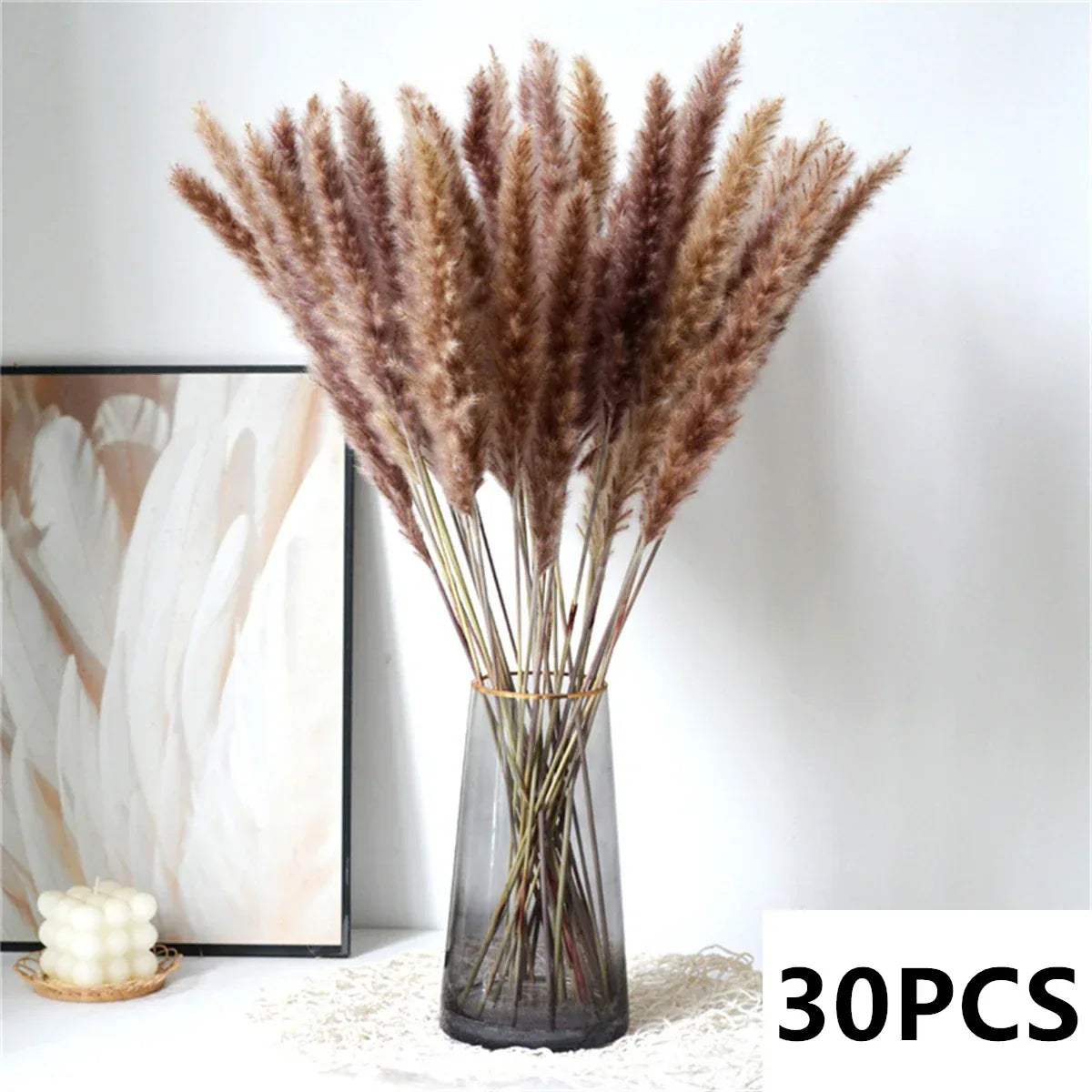Natural Pampas Grass Bouquet Dried Flowers Autumn Home Room Decoration DIY Christmas Gift Artificial Flowers Wedding Arrangement - Luvia